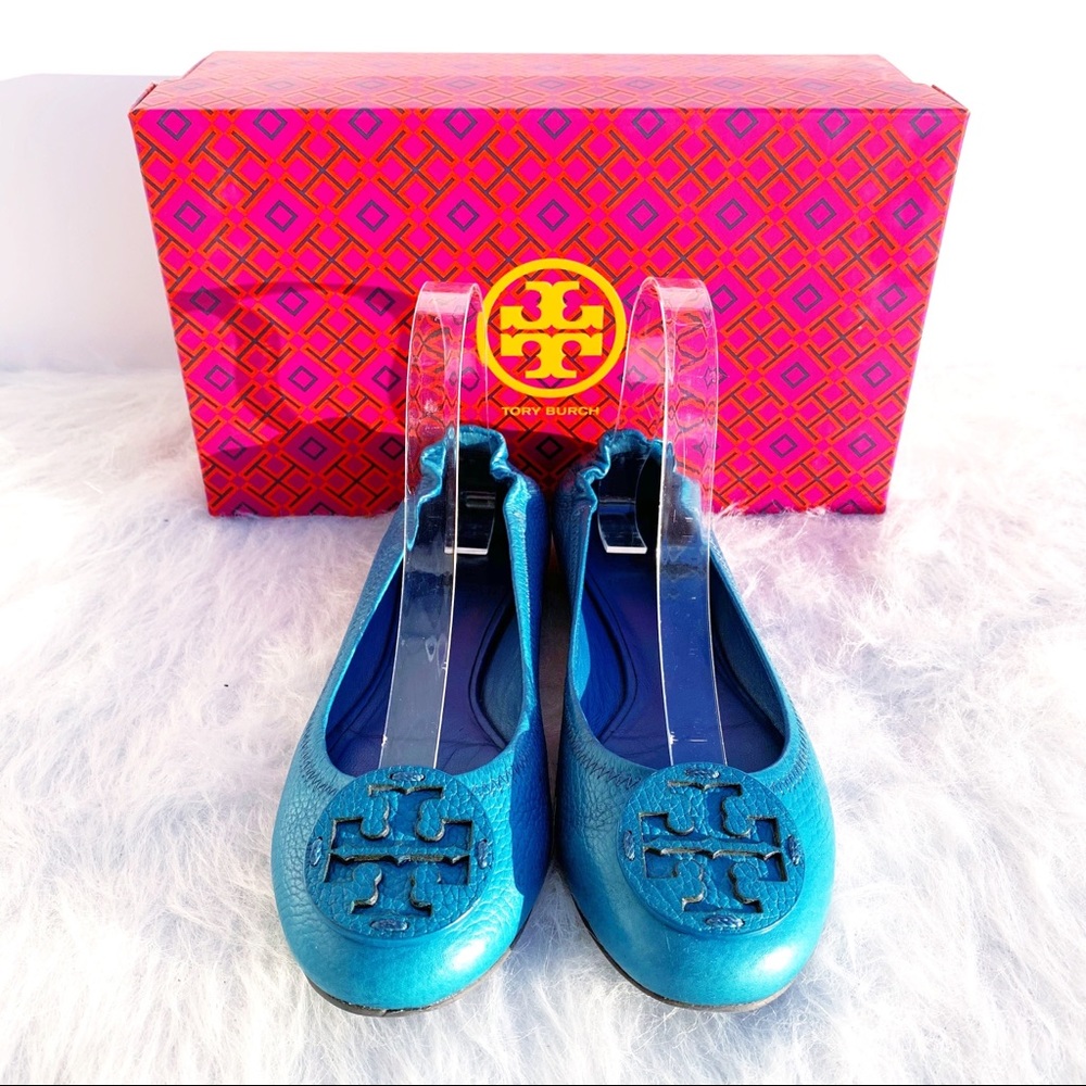 TORY BURCH Tumbled Leather Reva Ballet Flat 6.5